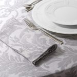 Tovaglia lino tessuto jacquard grigio victorian