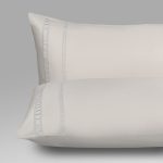 Grand ajour pair of pillowcases grigio dolomite